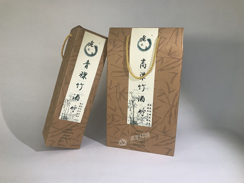青稞竹酒盒 牛皮瓦楞手提禮盒